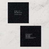 Luxe Zwart Modern Minimalistisch Professioneel Ple Vierkante Visitekaartje (Voorkant / Achterkant)