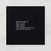 Luxe Zwart Modern Minimalistisch Professioneel Ple Vierkante Visitekaartje (Achterkant)