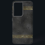 Luxe zwart monochromatische glazen achtergrond Sam Samsung Galaxy Hoesje<br><div class="desc">Zwarte monochromatische luxeachtergrond met een abstract patroon. Koel modern glazen ontwerp.</div>
