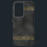Luxe zwart monochromatische glazen achtergrond Sam Samsung Galaxy Hoesje<br><div class="desc">Zwarte monochromatische luxeachtergrond met een abstract patroon. Koel modern glazen ontwerp.</div>