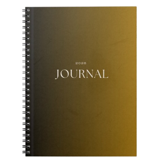 Luxe zwart & mosterd journal 2026 notitieboek (Voorkant)