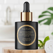 Luxe zwart & nep goud glinster ingrediënten label