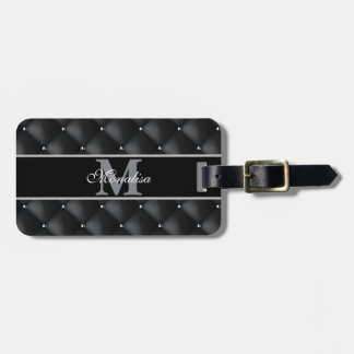 luxe zwart ontwerp monogramm gegersonaliseerd bagagelabel