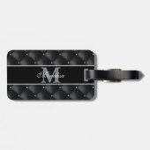 luxe zwart ontwerp monogramm gegersonaliseerd   bagagelabel (Achterkant horizontaal)