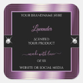 Luxe Zwart Paarse Shiny Brilliants Product Label (Voorkant)