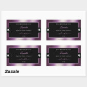 Luxe Zwart Paarse Shiny Brilliants Product Label (Vel)