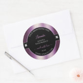 Luxe Zwart Paarse Shiny Brilliants Product Label (Envelop)