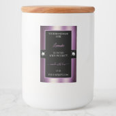 Luxe Zwart Paarse Shiny Brilliants Product Label Voedselcontainer Etiket (Voorkant)