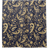 Luxe zwart Paisley douchegordijn (Voorkant)