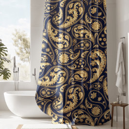 Luxe zwart Paisley douchegordijn