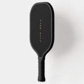 Luxe zwart papier textuur & goud verticale naam pickleball paddle (Links)