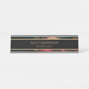 Luxe zwart rood groen goud elegant Kantoor Bureau Naambordje