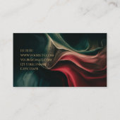 Luxe zwart rood groen goud elegante glam chic visitekaartje (Achterkant)