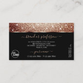 Luxe Zwart Roos Gouden Glitter Sterren toevoegen L Visitekaartje (Achterkant)