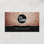 Luxe Zwart Roos Gouden Glitter Sterren toevoegen L Visitekaartje (Voorkant)