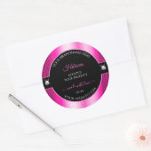 Luxe Zwart Roze Glanzend Briljant Product Label (Envelop)