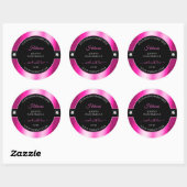 Luxe Zwart Roze Glanzend Briljant Product Label (Vel)