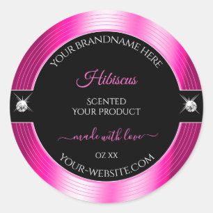 Luxe Zwart Roze Glanzend Briljant Product Label
