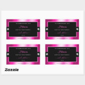 Luxe Zwart Roze Glanzend Briljant Product Label (Vel)