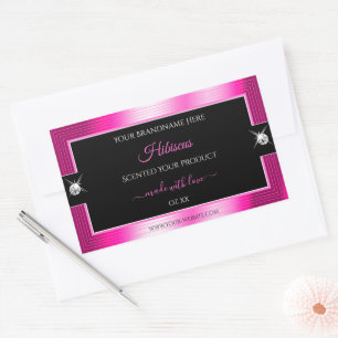 Luxe Zwart Roze Glanzend Briljant Product Label