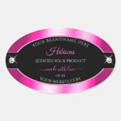 Luxe Zwart Roze Glanzend Briljant Product Label (Voorkant)