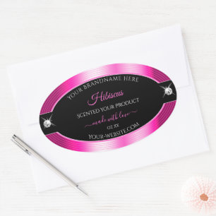Luxe Zwart Roze Glanzend Briljant Product Label