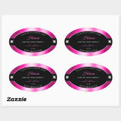 Luxe Zwart Roze Glanzend Briljant Product Label (Vel)