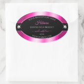 Luxe Zwart Roze Glanzend Briljant Product Label (Tas)