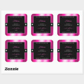 Luxe Zwart Roze Glanzend Briljant Product Label (Vel)