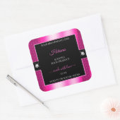 Luxe Zwart Roze Glanzend Briljant Product Label (Envelop)
