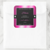Luxe Zwart Roze Glanzend Briljant Product Label (Tas)