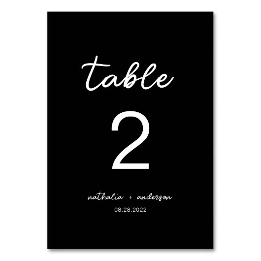 Luxe zwart script bruiloft kaart (Voorkant)