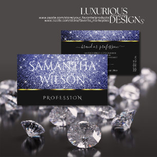 Luxe Zwart Shimmery Royal Blue Glitters Elegantie Visitekaartje