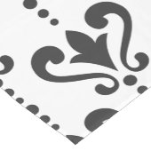 Luxe Zwart-wit damast Korte Tafelloper (Hoek)