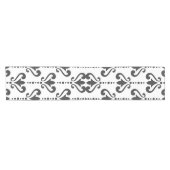 Luxe Zwart-wit damast Korte Tafelloper (Horizontaal)