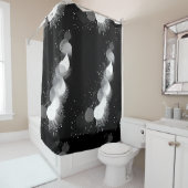 Luxe zwart-wit douchegordijn stijl 1 (In situ)