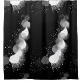 Luxe zwart-wit douchegordijn stijl 1 (Voorkant)