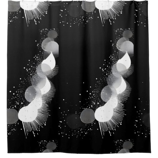 Luxe zwart-wit douchegordijn stijl 1 (Voorkant)