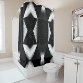 Luxe zwart-wit douchegordijn stijl 2 (In situ)