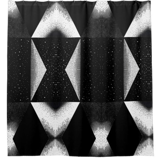 Luxe zwart-wit douchegordijn stijl 2 (Voorkant)