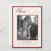 Luxe zwart-wit foto save the date kaart (Voorkant)