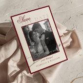 Luxe zwart-wit foto save the date kaart