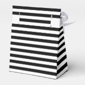 Luxe zwart-wit gestreepte bruiloft gunstbox bedankdoosjes (Achterkant)