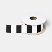 Luxe zwart-wit gestreepte cadeauverpakking satijnen lint (Spoel)