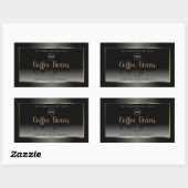 Luxe zwart-wit Gold-etiket met Logo Rechthoekige Sticker (Vel)