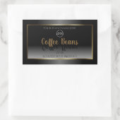 Luxe zwart-wit Gold-etiket met Logo Rechthoekige Sticker (Tas)