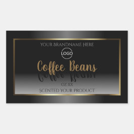 Luxe zwart-wit Gold-etiket met Logo Rechthoekige Sticker