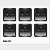 Luxe zwart-wit Gold-etiket met Logo Vierkante Sticker (Vel)