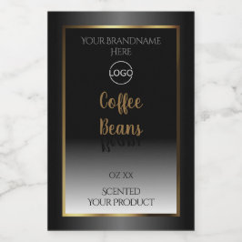 Luxe zwart-wit Gold-etiket met Logo Voedselcontainer Etiket