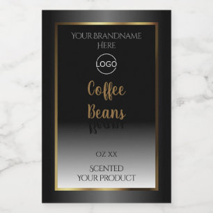 Luxe zwart-wit Gold-etiket met Logo Voedselcontainer Etiket